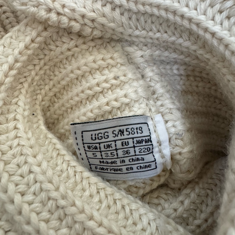 Ladies Ivory Knit Uggs